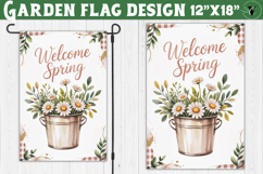 Spring Garden flag | Funny cow and flowers Yard Flag Product Image 1