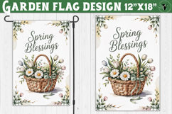 Spring Garden flag | Funny cow and flowers Yard Flag Product Image 1