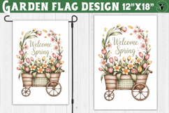 Spring Garden flag | Funny cow and flowers Yard Flag Product Image 1