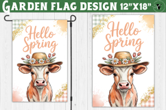 Spring Garden flag | Funny cow and flowers Yard Flag Product Image 1