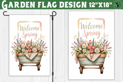 Spring Garden flag | Funny cow and flowers Yard Flag Product Image 1