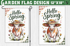 Spring Garden flag | Funny cow and flowers Yard Flag Product Image 1