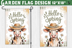 Spring Garden flag | Funny cow and flowers Yard Flag Product Image 1