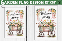 Spring Garden flag | Funny cow and flowers Yard Flag Product Image 1