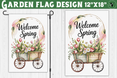 Spring Garden flag | Funny cow and flowers Yard Flag Product Image 1
