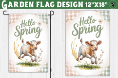 Spring Garden flag | Funny cow and flowers Yard Flag Product Image 1
