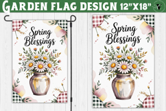 Spring Garden flag | Funny cow and flowers Yard Flag Product Image 1
