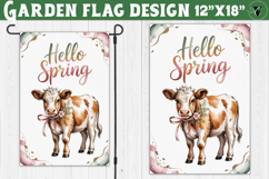 Spring Garden flag | Funny cow and flowers Yard Flag Product Image 1