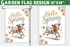 Spring Garden flag | Funny cow and flowers Yard Flag Product Image 1