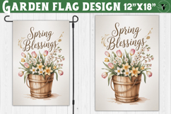 Spring Garden flag | Funny cow and flowers Yard Flag Product Image 1
