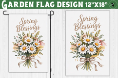 Spring Garden flag | Funny cow and flowers Yard Flag Product Image 1