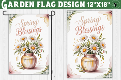Spring Garden flag | Funny cow and flowers Yard Flag Product Image 1
