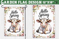 Spring Garden flag | Funny cow and flowers Yard Flag Product Image 1