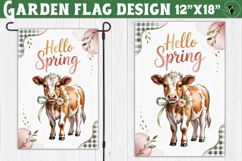 Spring Garden flag | Funny cow and flowers Yard Flag Product Image 1