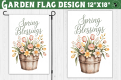 Spring Garden flag | Funny cow and flowers Yard Flag Product Image 1