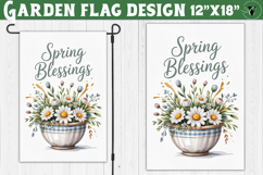 Spring Garden flag | Funny cow and flowers Yard Flag Product Image 1