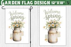 Spring Garden flag | Funny cow and flowers Yard Flag Product Image 1