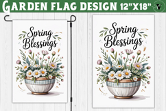 Spring Garden flag | Funny cow and flowers Yard Flag Product Image 1
