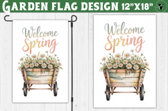 Spring Garden flag | Funny cow and flowers Yard Flag Product Image 1
