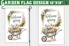 Spring Garden flag | Funny cow and flowers Yard Flag Product Image 1