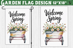 Spring Garden flag | Funny cow and flowers Yard Flag Product Image 1