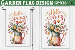 Spring Garden flag | Funny cow and flowers Yard Flag Product Image 1