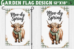 Spring Garden flag | Funny cow and flowers Yard Flag Product Image 1