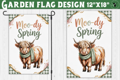 Spring Garden flag | Funny cow and flowers Yard Flag Product Image 1