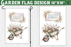 Spring Garden flag | Funny cow and flowers Yard Flag Product Image 1