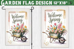 Spring Garden flag | Funny cow and flowers Yard Flag Product Image 1