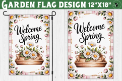 Spring Garden flag | Funny cow and flowers Yard Flag Product Image 1