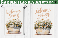 Spring Garden flag | Funny cow and flowers Yard Flag Product Image 1