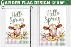 Spring Garden flag | Funny cow and flowers Yard Flag Product Image 1