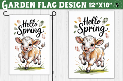 Spring Garden flag | Funny cow and flowers Yard Flag Product Image 1