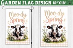 Spring Garden flag | Funny cow and flowers Yard Flag Product Image 1