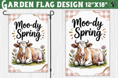Spring Garden flag | Funny cow and flowers Yard Flag Product Image 1