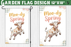 Spring Garden flag | Funny cow and flowers Yard Flag Product Image 1