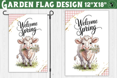Spring Garden flag | Funny cow and flowers Yard Flag Product Image 1
