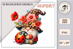 Add spring charm to your designs with this adorable watercolor garden gnome clipart. Download the high-quality PNG file with a transparent background, perfect for greeting cards, invitations, sublimation, t-shirts, and more!