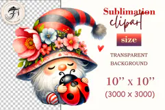 Add spring charm to your designs with this adorable watercolor garden gnome clipart. Download the high-quality PNG file with a transparent background, perfect for greeting cards, invitations, sublimation, t-shirts, and more!