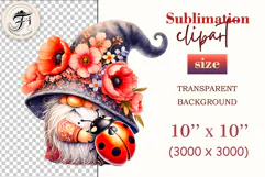 Add spring charm to your designs with this adorable watercolor garden gnome clipart. Download the high-quality PNG file with a transparent background, perfect for greeting cards, invitations, sublimation, t-shirts, and more!