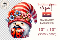 Add spring charm to your designs with this adorable watercolor garden gnome clipart. Download the high-quality PNG file with a transparent background, perfect for greeting cards, invitations, sublimation, t-shirts, and more!
