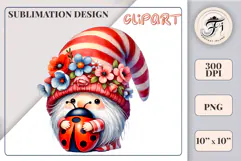 Add spring charm to your designs with this adorable watercolor garden gnome clipart. Download the high-quality PNG file with a transparent background, perfect for greeting cards, invitations, sublimation, t-shirts, and more!