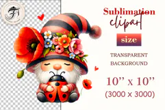 Add spring charm to your designs with this adorable watercolor garden gnome clipart. Download the high-quality PNG file with a transparent background, perfect for greeting cards, invitations, sublimation, t-shirts, and more!