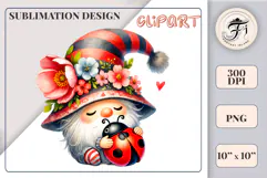 Add spring charm to your designs with this adorable watercolor garden gnome clipart. Download the high-quality PNG file with a transparent background, perfect for greeting cards, invitations, sublimation, t-shirts, and more!