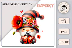 Add spring charm to your designs with this adorable watercolor garden gnome clipart. Download the high-quality PNG file with a transparent background, perfect for greeting cards, invitations, sublimation, t-shirts, and more!