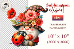 Add spring charm to your designs with this adorable watercolor garden gnome clipart. Download the high-quality PNG file with a transparent background, perfect for greeting cards, invitations, sublimation, t-shirts, and more!