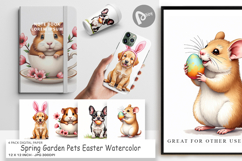 Spring Garden Pets Easter Digital Paper Product Image 1
