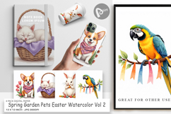 Spring Garden Pets Easter Digital Paper Product Image 1