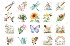 Spring Garden, Watercolor Flowers, Floral Clipart, Garden Illustrations, Spring Butterflies, Pastel Clipart, Digital Download, Sublimation Designs, Watercolor Art, Garden Elements, Spring Garden Clipart